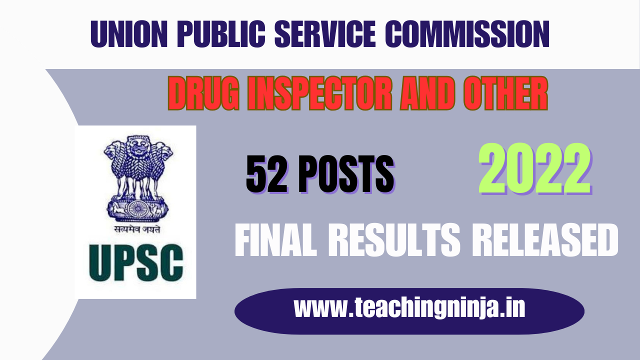 Upsc Final Results Drug Inspector And Other