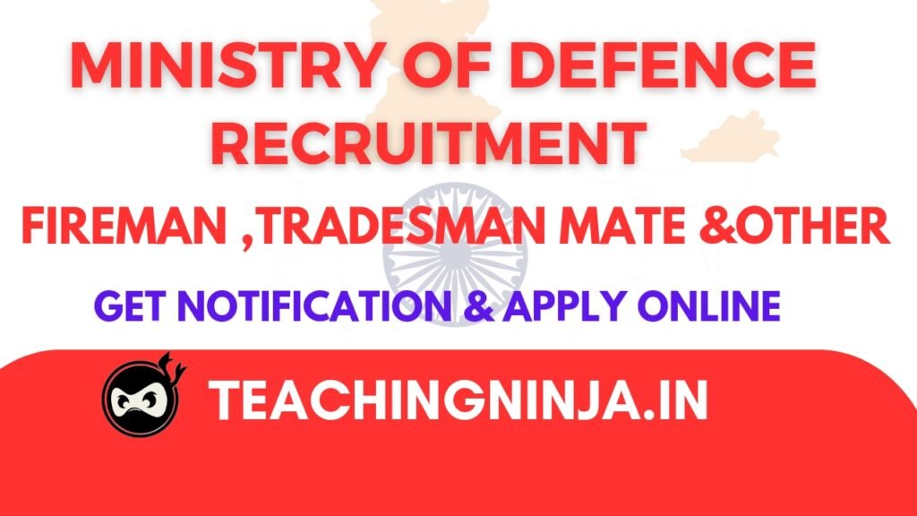 Ministry of Defence Recruitment Fireman 2024 Apply 71 Posts