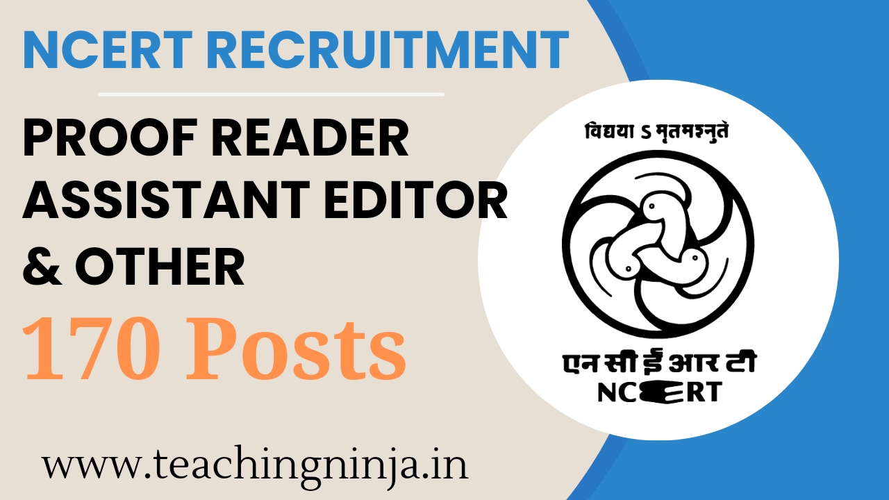 NCERT Recruitment Asst Editor Proof Reader 2024