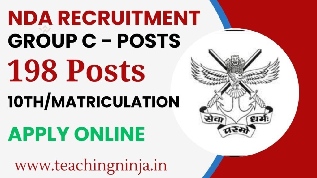 NDA Recruitment Group C Pune 2024 Apply 198 Posts