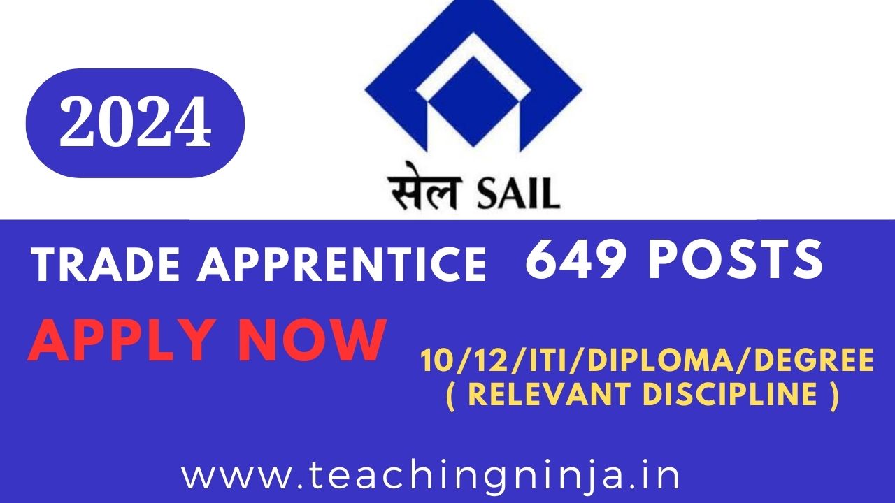 SAIL Bhilai Recruitment Trade Apprentice 2024