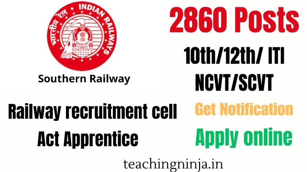 RRC Southern Railway Recruitment Act Apprentice 2024 Apply 2860 Posts