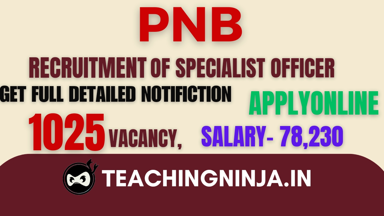 PNB Recruitment 2024 Specialist Officer Vacancy