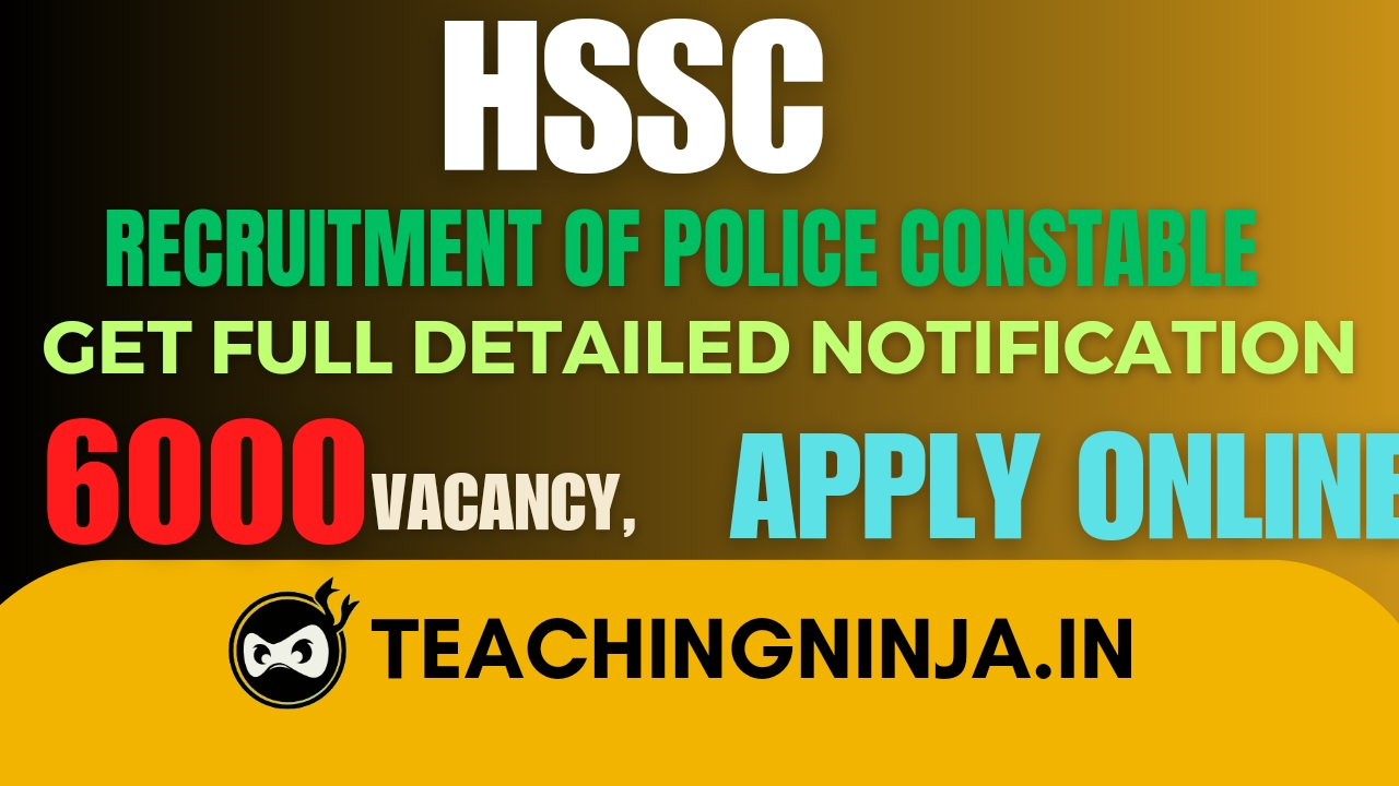 HSSC Recruitment 2024 Constable 6000 Posts Apply