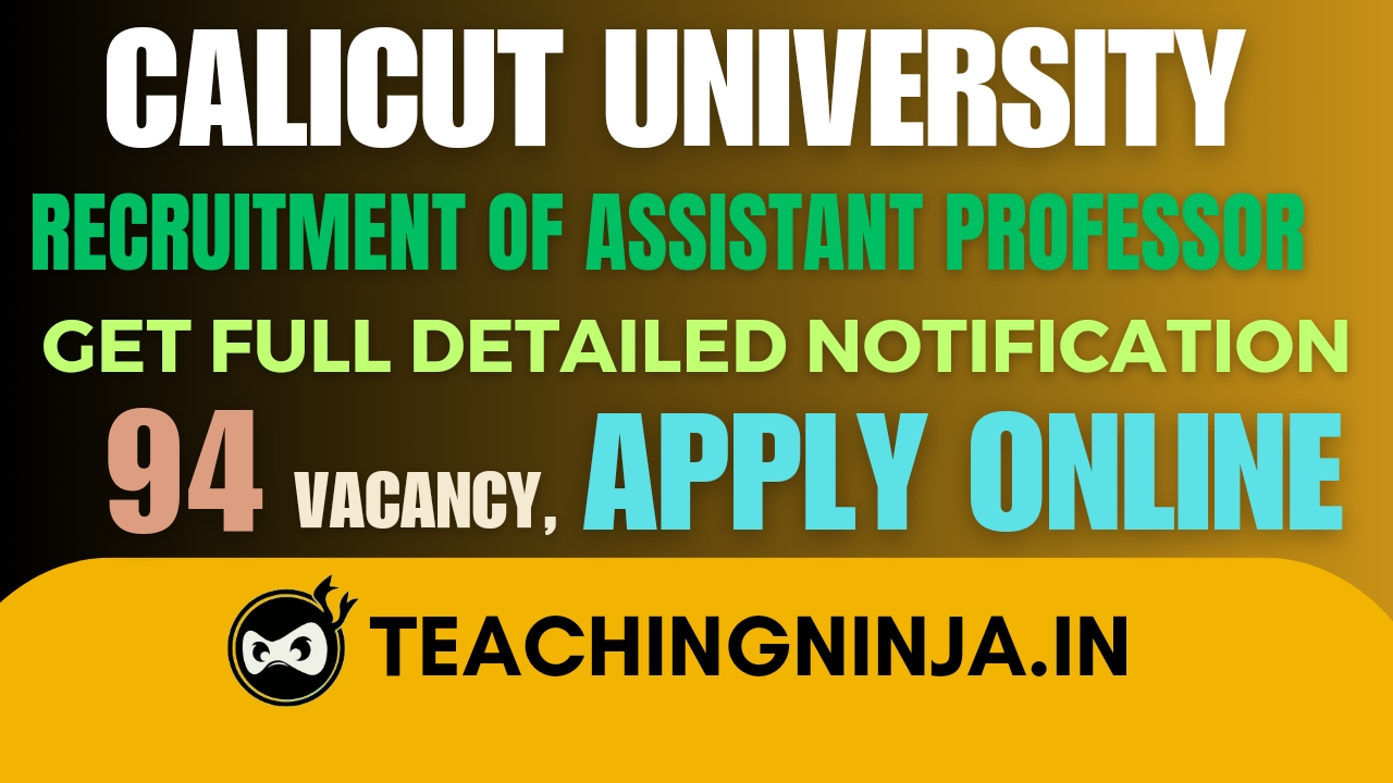 CU Assistant Professor 94 Posts Recruitment 2024