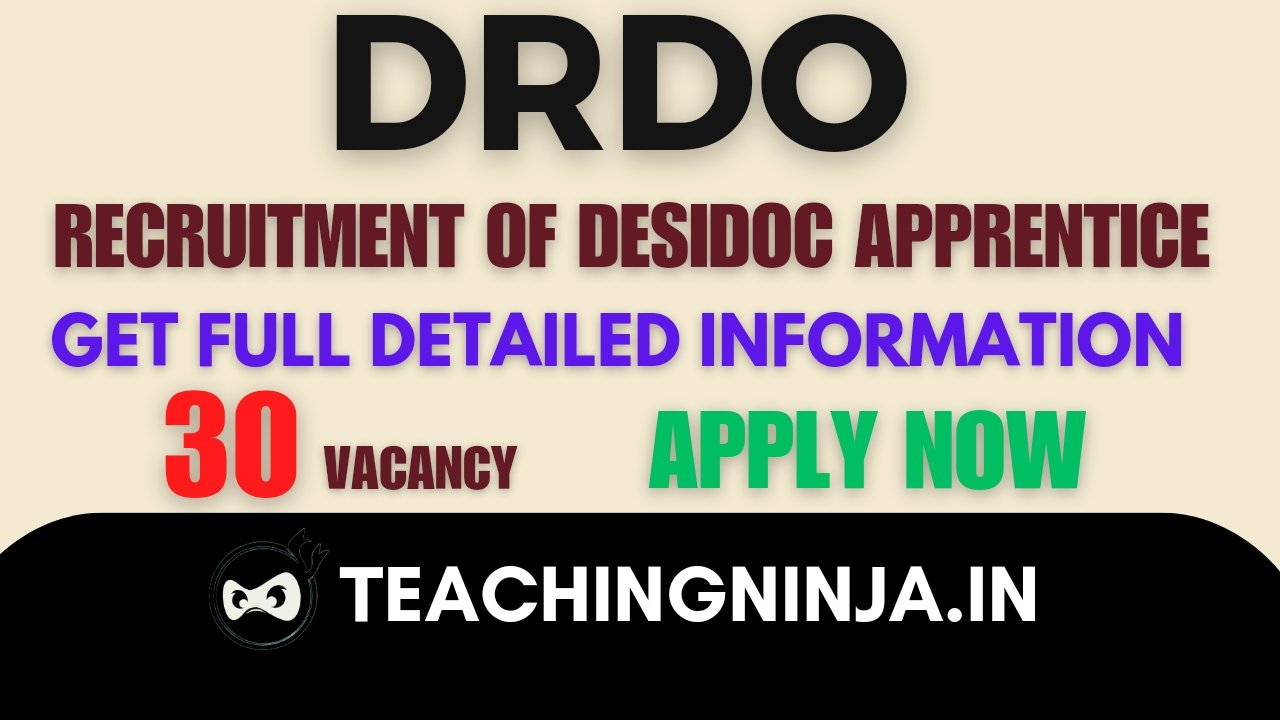 DRDO DESIDOC Apprentice 30 Posts Recruitment