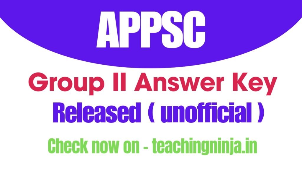 APPSC Group II Exam Unofficial Answer Key 2024