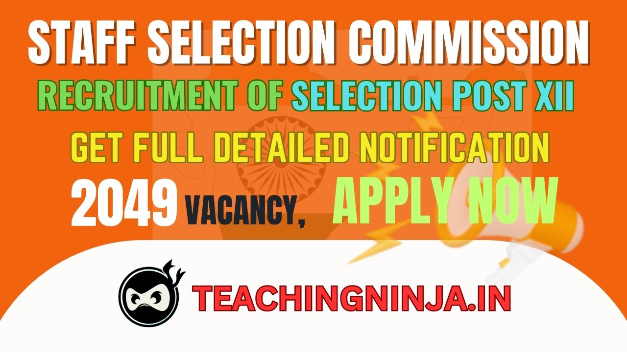 SSC Recruitment 2024 Selection Post XII 2049