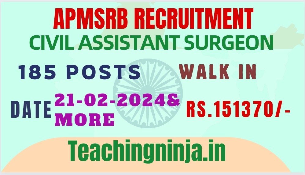 APMSRB Recruitment Civil Assistant Surgeon 2024 Apply 185 Posts (Walk In Interview)