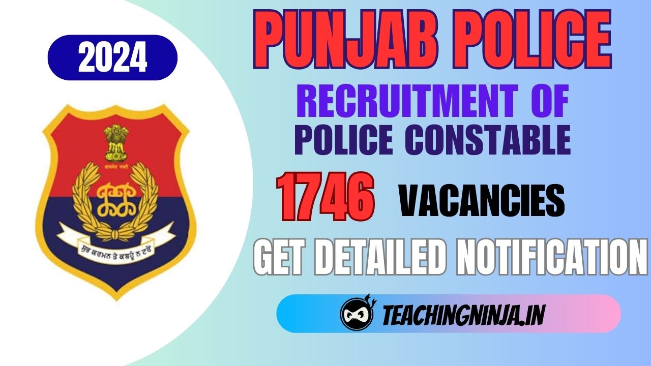 Punjab Police Constable 1746 Posts Recruitment