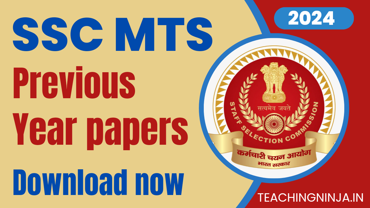 SSC MTS Previous Papers Download 2024