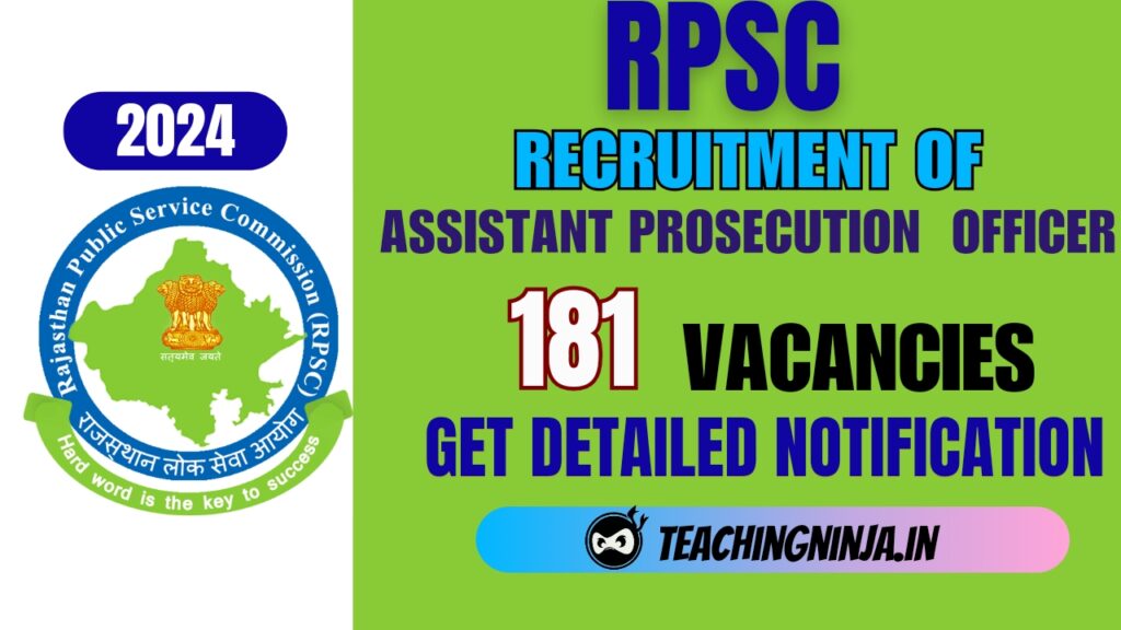 RPSC Assistant Prosecution Officer 181 Posts