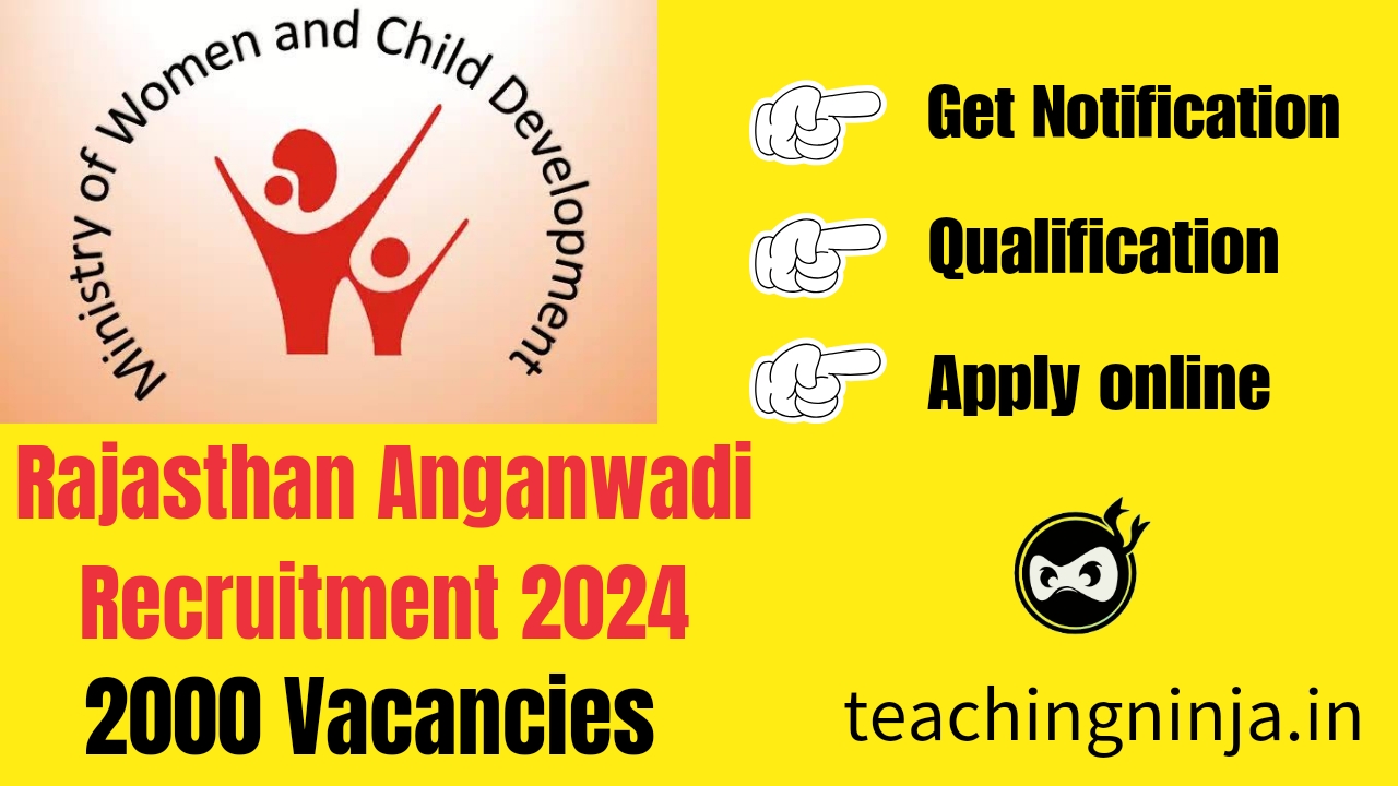 WCD Rajasthan Anganwadi 2000 Vacancies Released