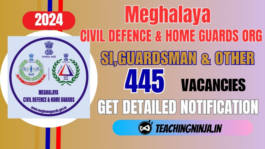 Meghalaya SI Guardsman and Other 445 Posts