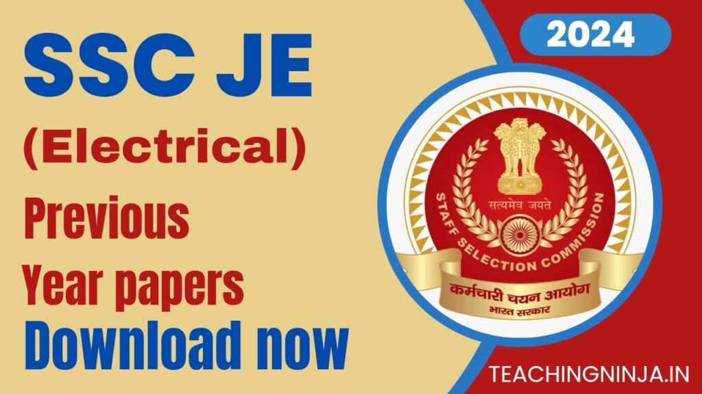 SSC JE Electrical 2023 Previous Papers Download