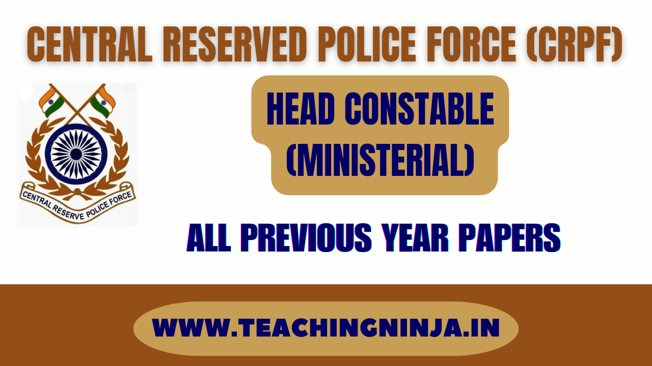 CRPF HC Ministerial 2023 Previous Papers Download (Head Constable)