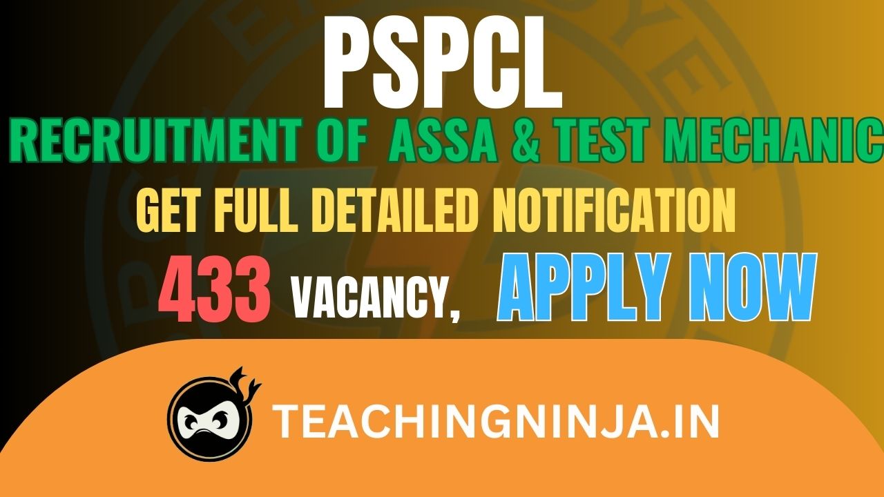 PSPCL Recruitment 2024 ASSA and Other 433 Posts