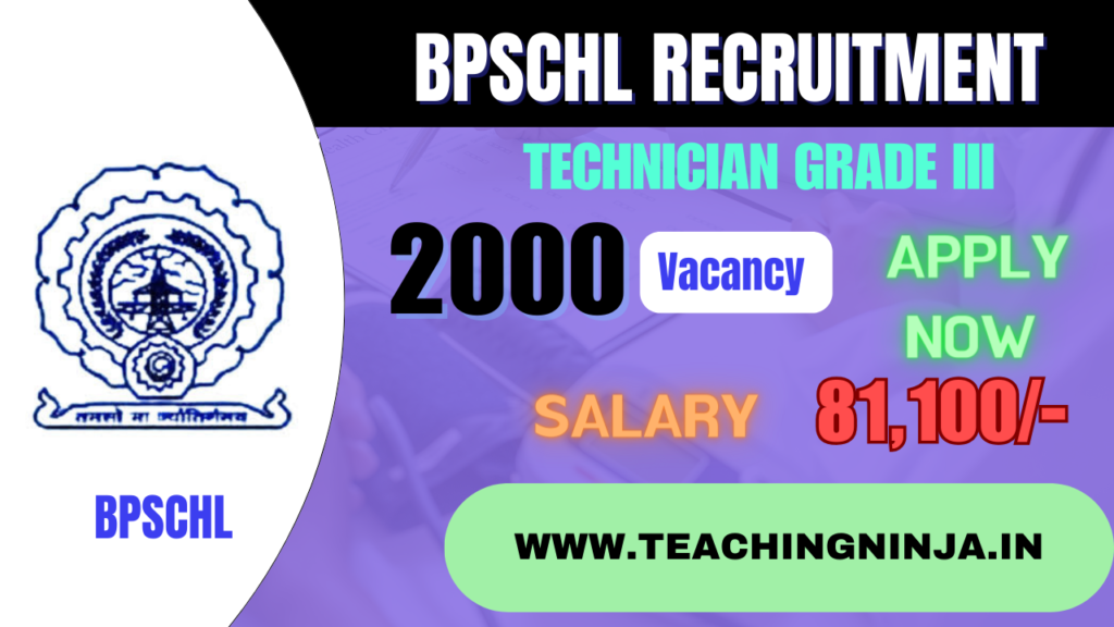 BSPHCL Recruitment 2024 Technician Grade III 2000 Posts Apply Check Eligibility Details