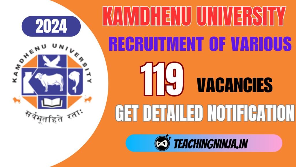 Kamdhenu University Professor And Other 119 Posts