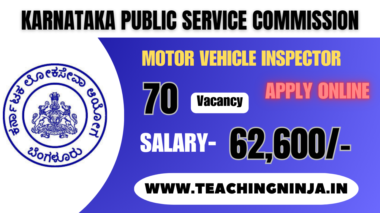 KPSC Vacancy Motor Vehicle Inspector RPC 70 Posts Recruitment 2024 Apply Online Check Eligibility Details