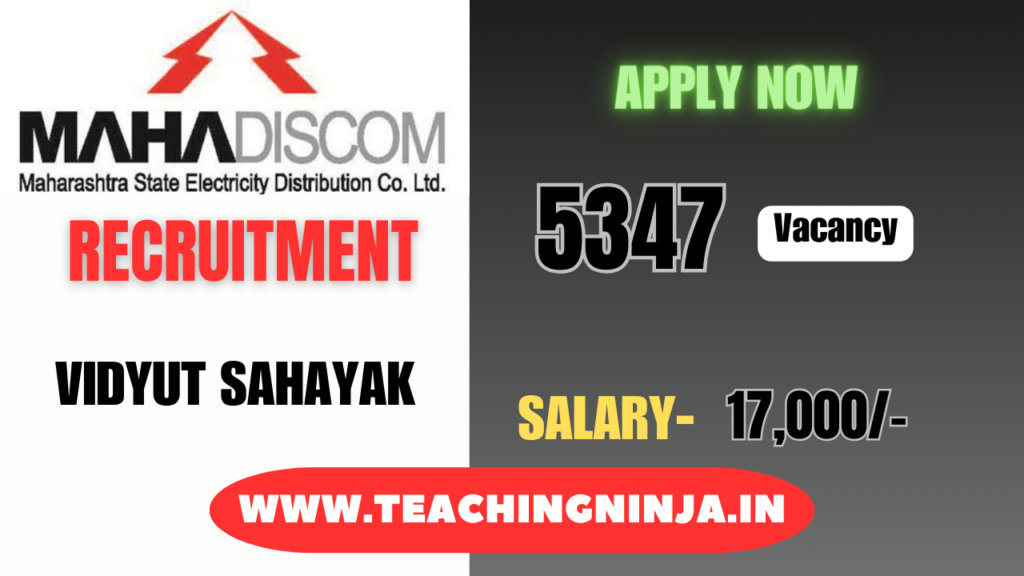 MAHADISCOM Vacancy Vidyut Sahayak 5347 Posts 2024 Recruitment Apply Online Check Eligibility Details