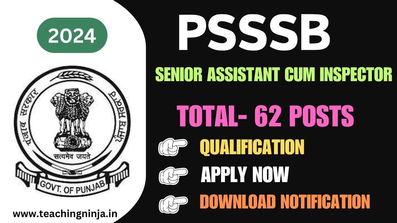 PSSSB Senior Assistant Notification Released 2024