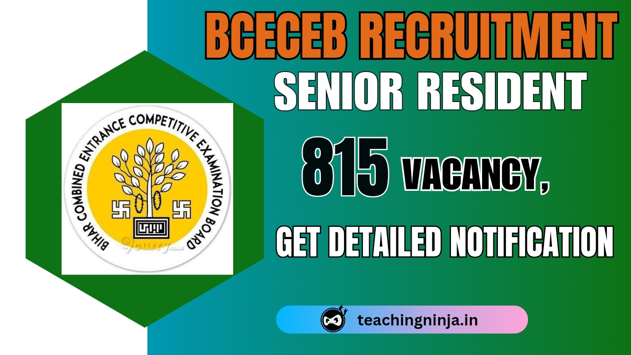 BCECEB Notification for Senior Resident 825 Posts