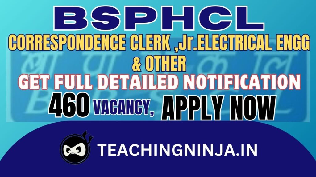 BSPHCL Recruitment 2024 Correspondence Clerk