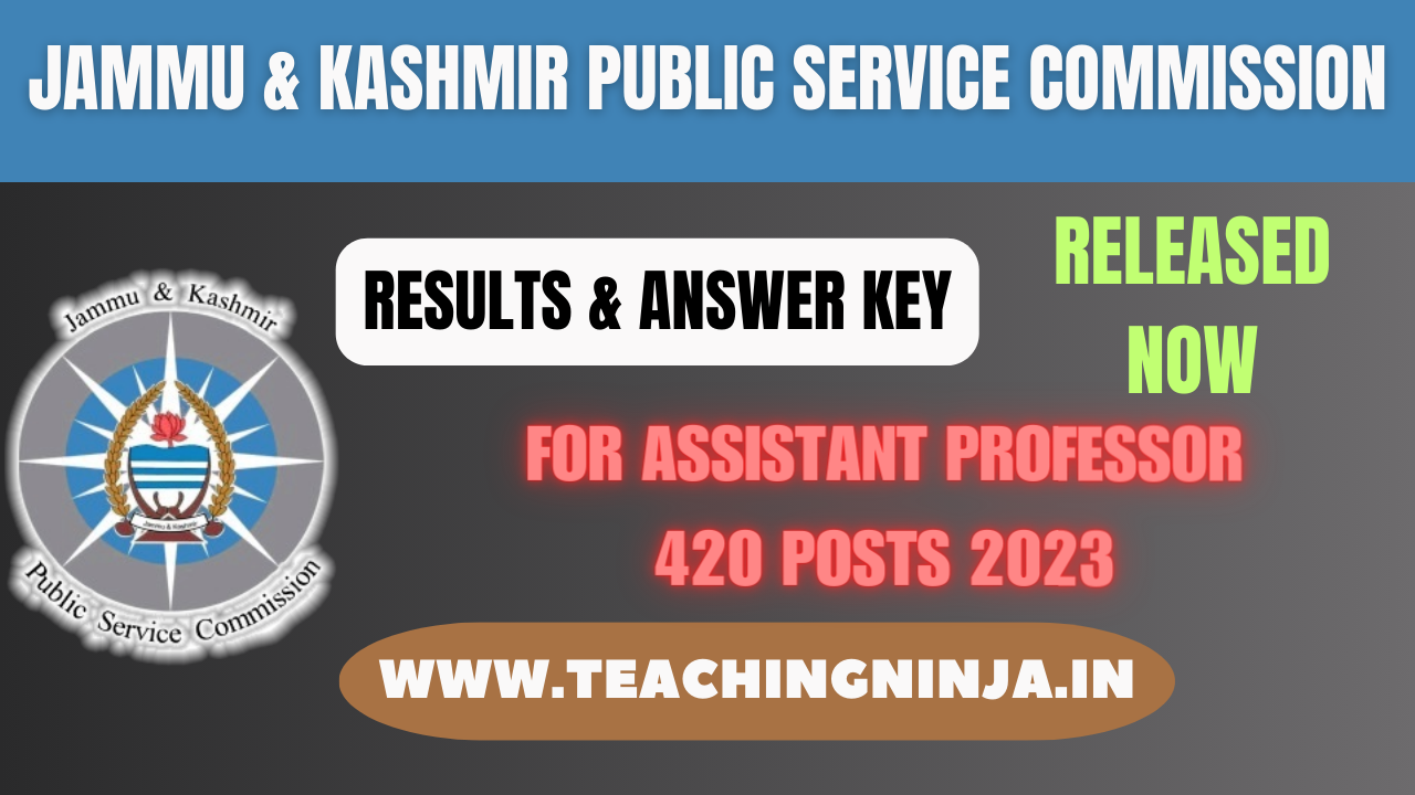 JKPSC Assistant Professor Results And Answer Key 2023