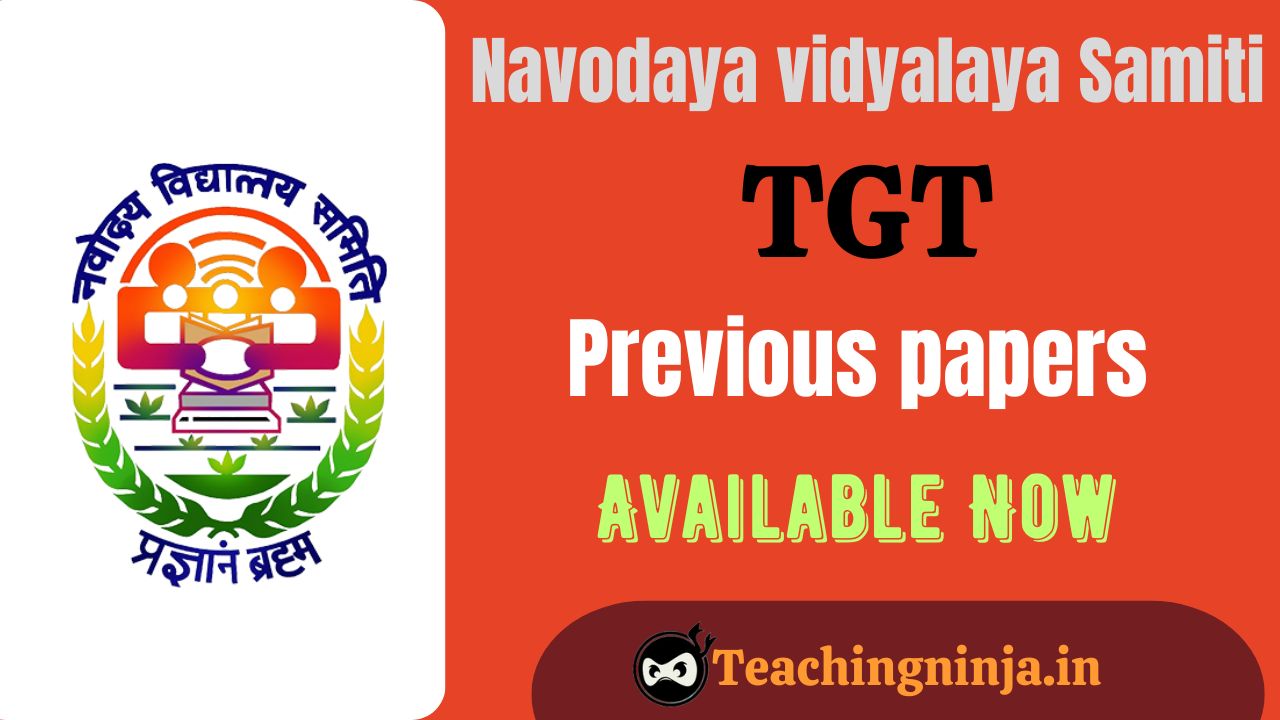 NVS TGT All Previous Year Papers Download Pdf