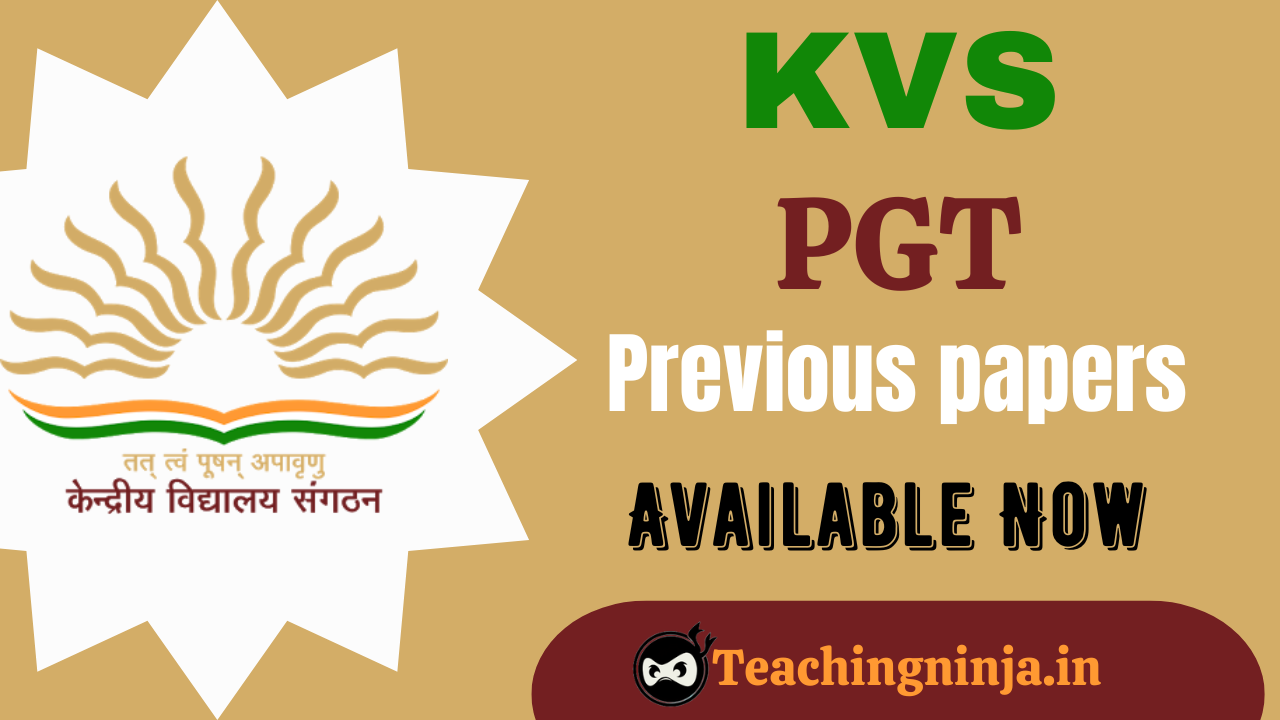 KVS PGT 2023 to 2013 Previous Papers Download Pdf With Answer Keys
