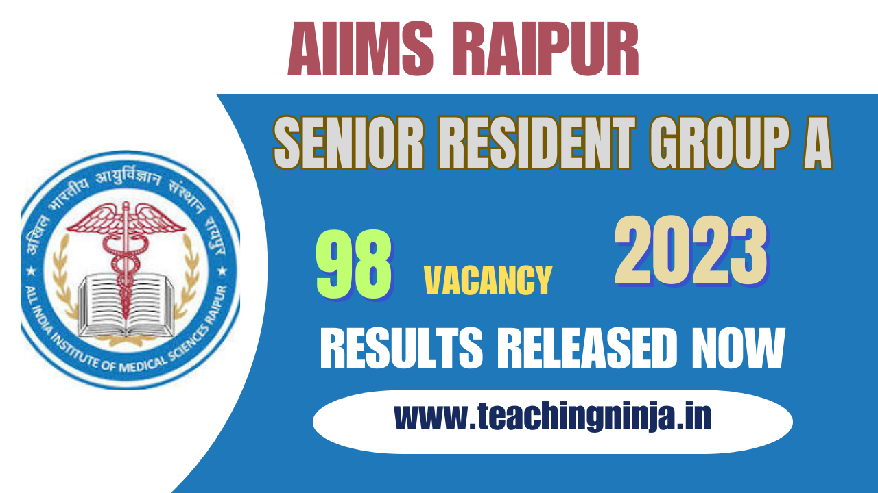 AIIMS Raipur Results Senior Resident Group A 2023