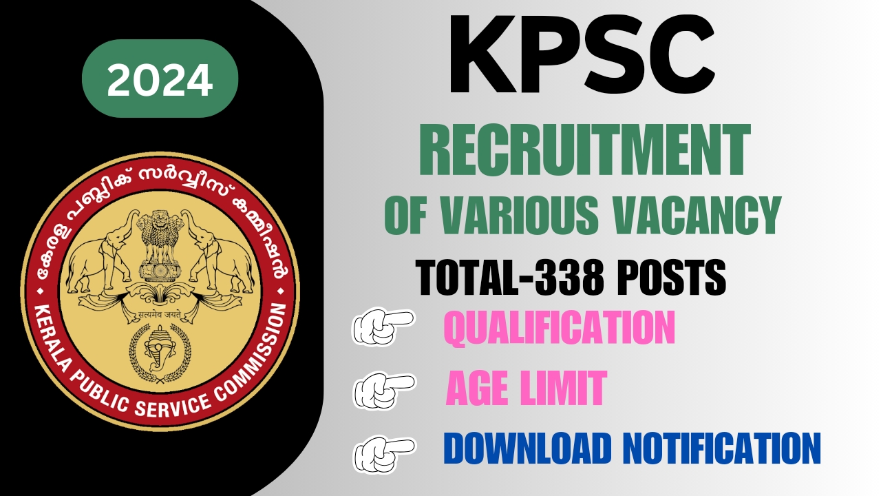 Kerala PSC Asst Engineer & Other 338 Vacancy Released