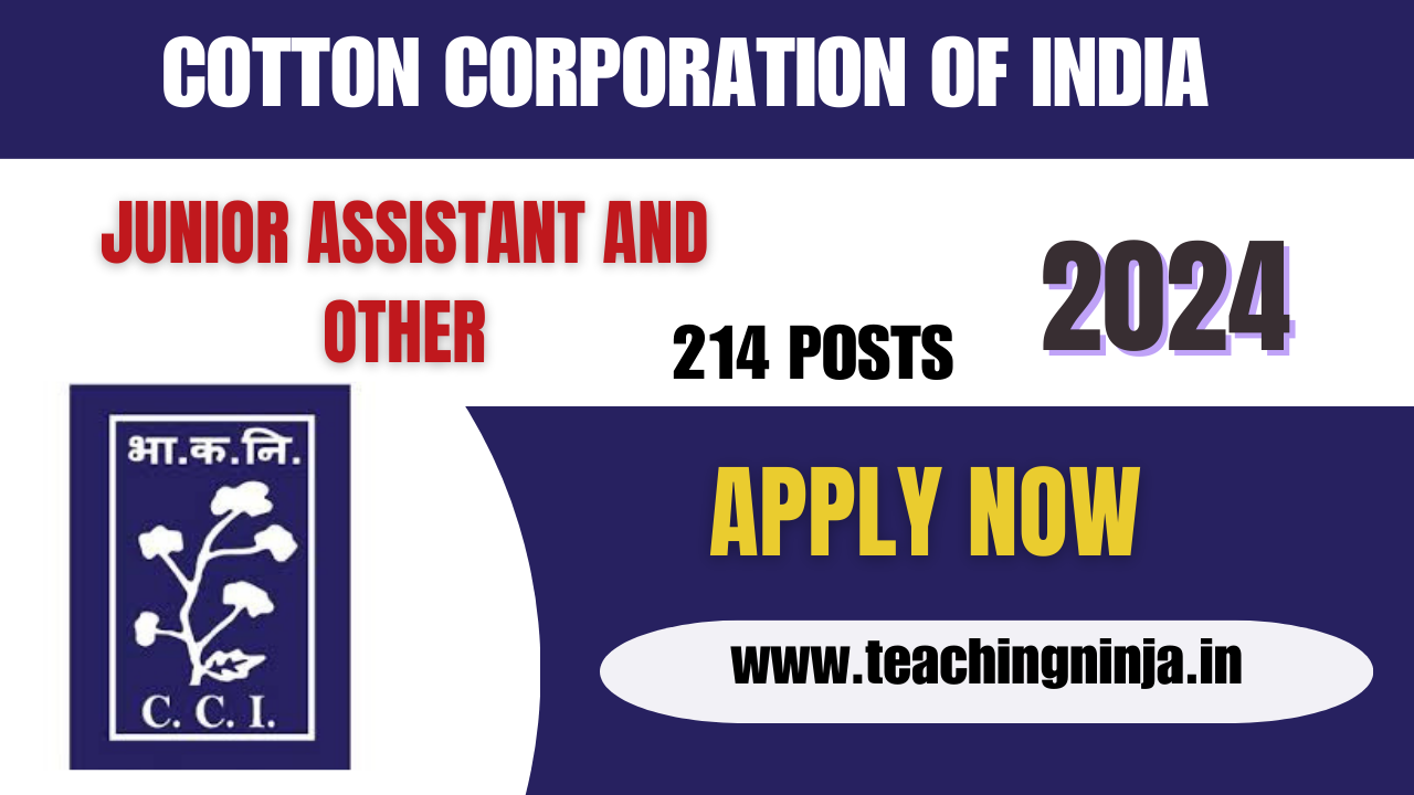 CCI Recruitment 2024 Junior Asst And Other 214 Posts Apply Online, Check Eligibility Details.