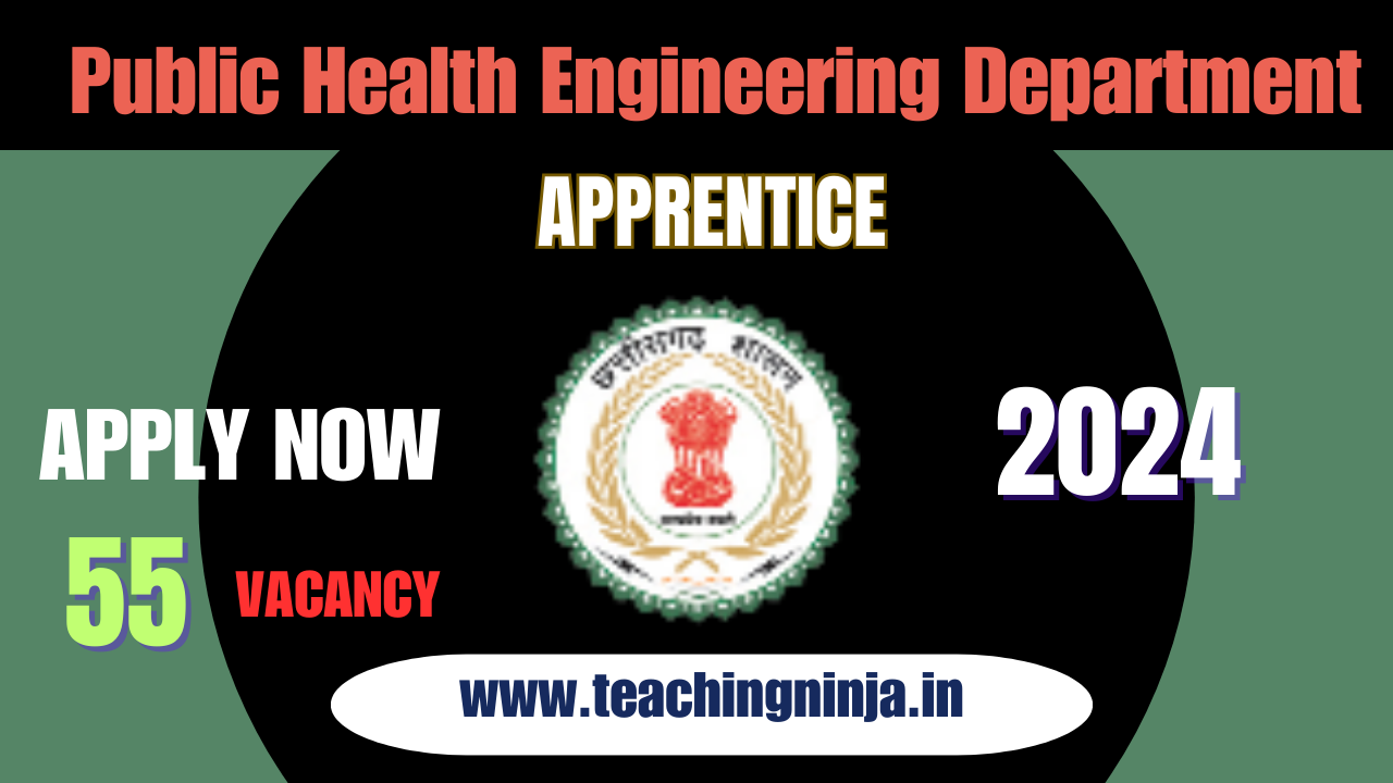 PHED Chhattisgarh Notification 2024 Apprentice 55 Posts Apply Online, Check Eligibility Details.