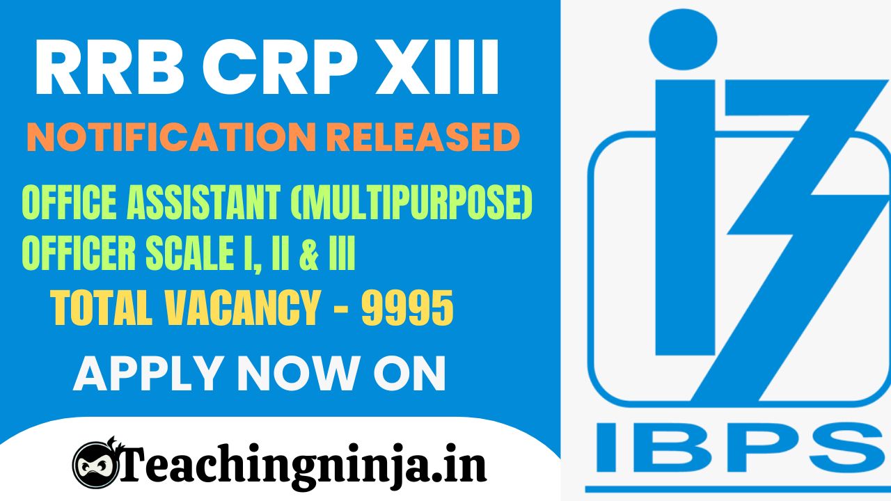 IBPS RRB XIII Notification Released for 9995 Posts