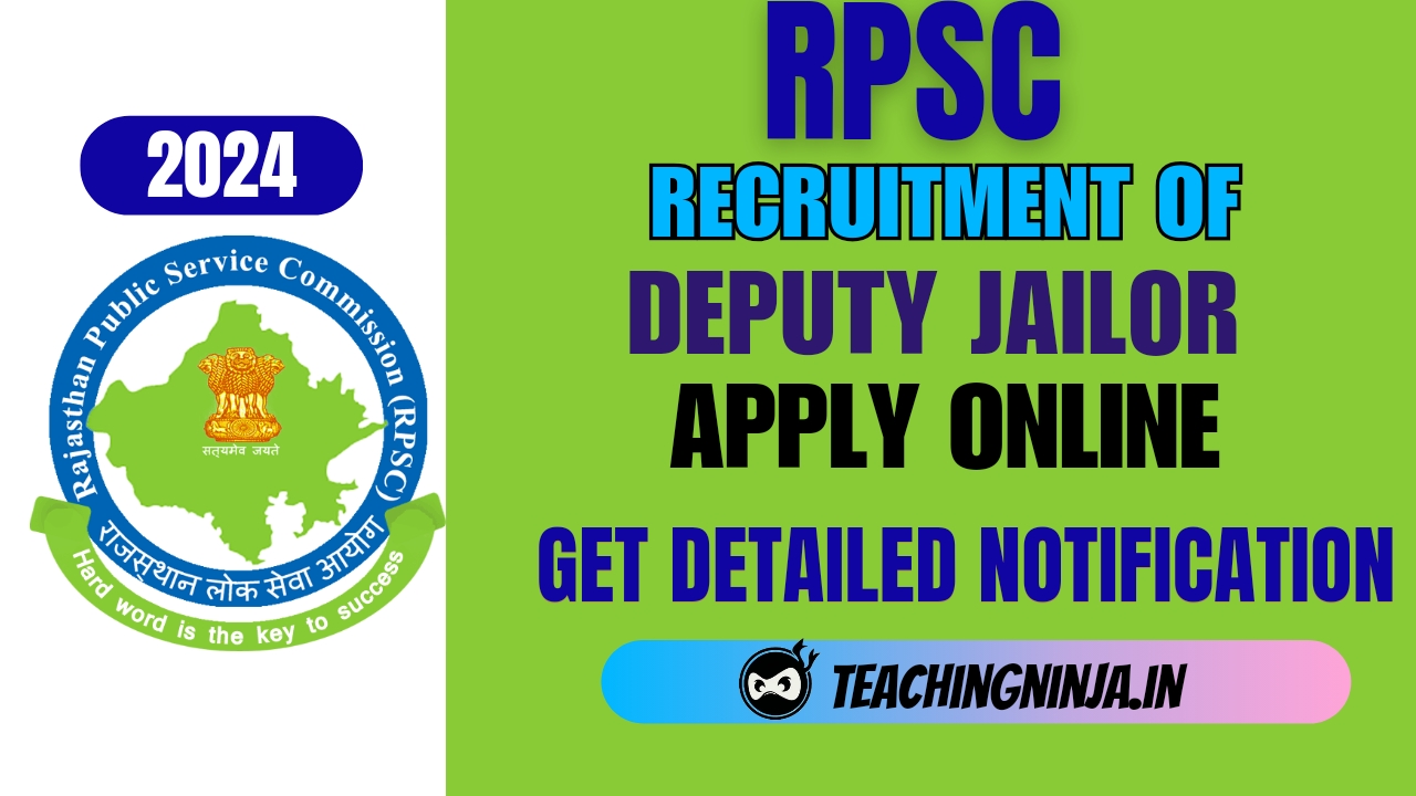 RPSC Deputy Jailor 73 Posts Recruitment 2024