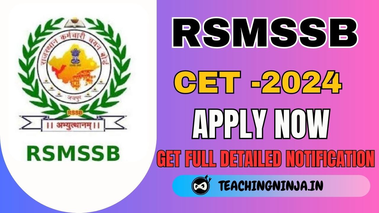 RSMSSB CET 2024 Rajasthan Common Eligibility Test