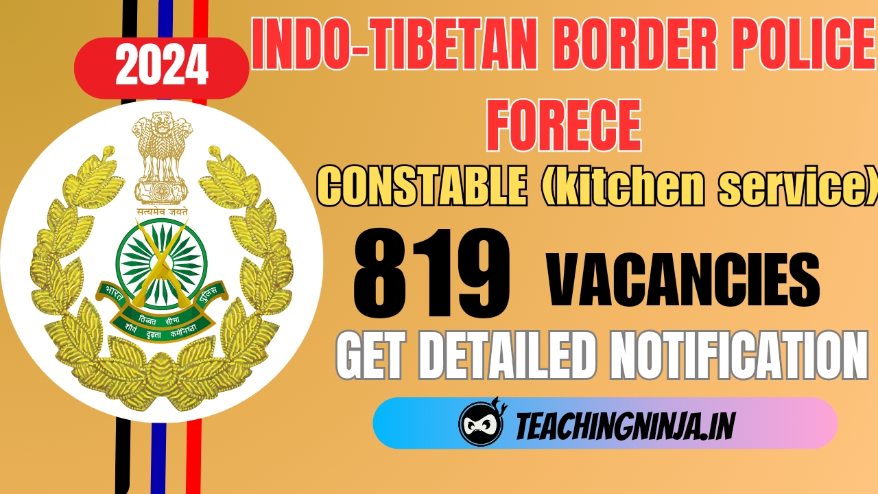 ITBP Constable 819 Posts Recruitment 2024