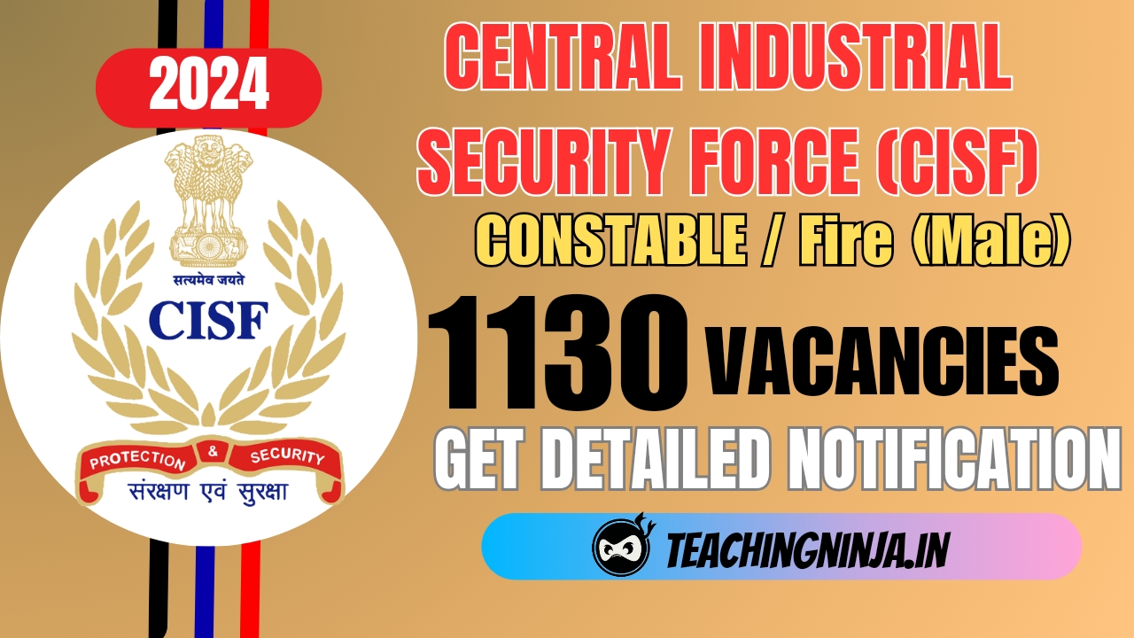 CISF Constable 1130 Posts Recruitment 2024 Apply Online