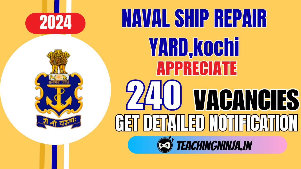 Naval Ship Repair Yard Kochi Apprentice 240 Posts