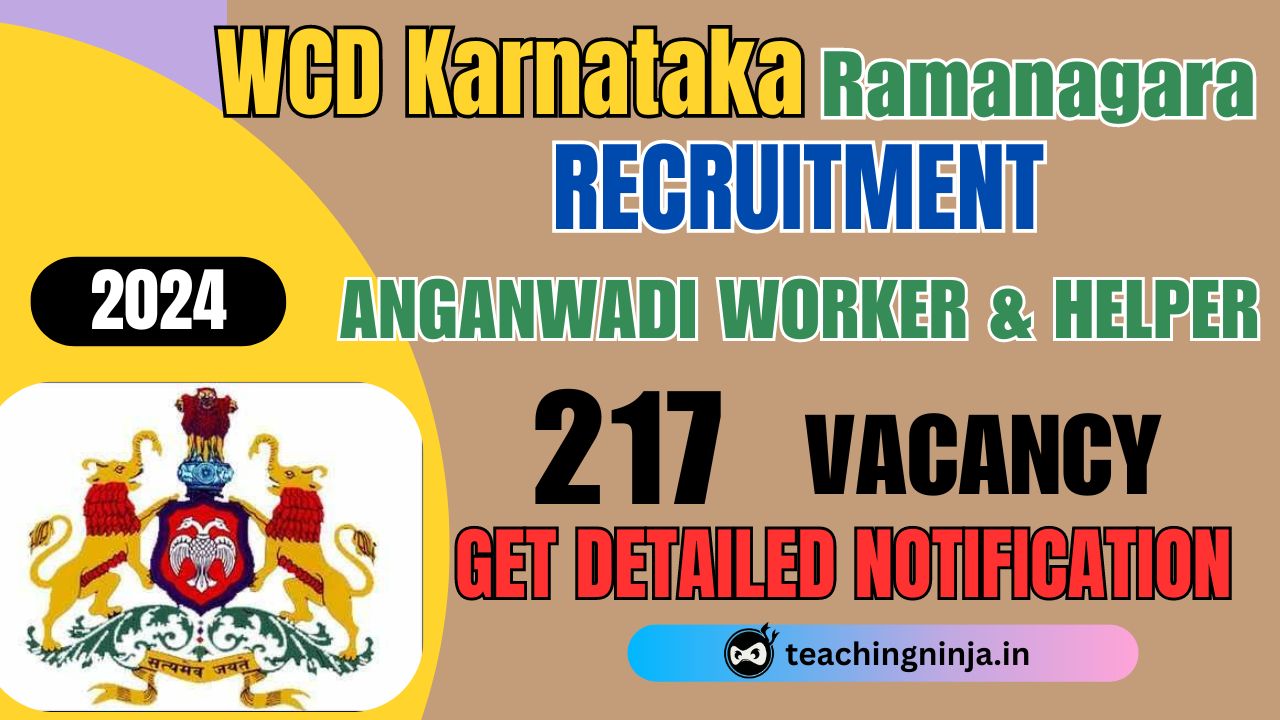 WCD Ramanagara Recruitment 2024 Anganwadi Worker