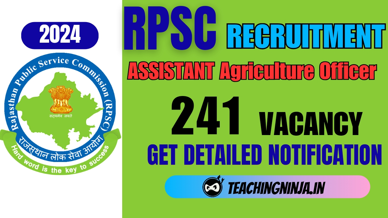 RPSC Asst Agriculture Officer 241 Posts