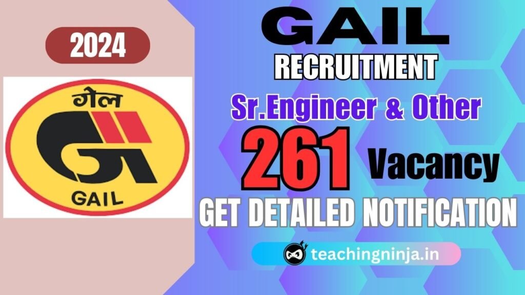 GAIL Sr Engineer Officer and Other 261 Posts