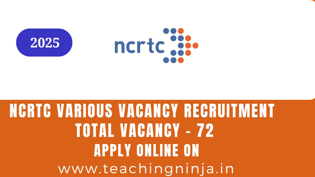 NCRTC Various 72 Vacancy Recruitment 2025 Apply