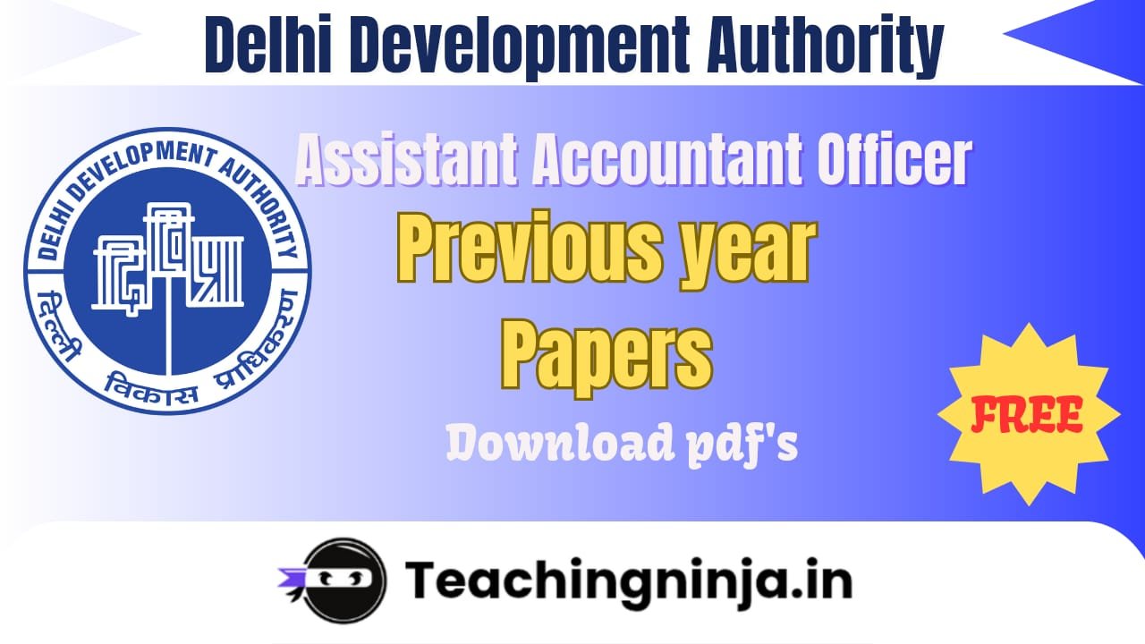DDA Assistant Account Officer Previous Papers 2023