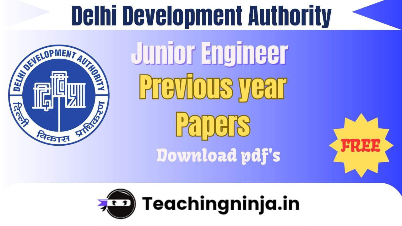 DDA JE Previous Year Papers 2023 Download Pdf