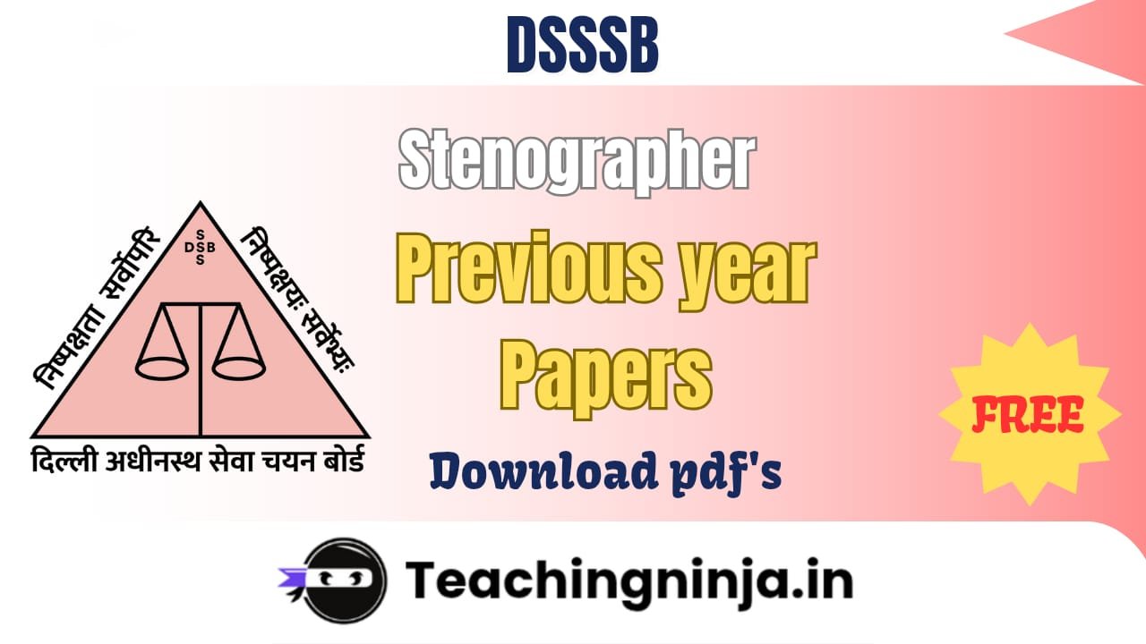 DSSSB Stenographer New Previous Papers 2021 pdf