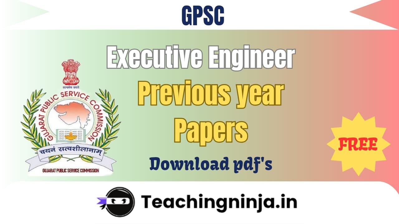 GPSC Executive Engineer Previous Papers 2023 pdf