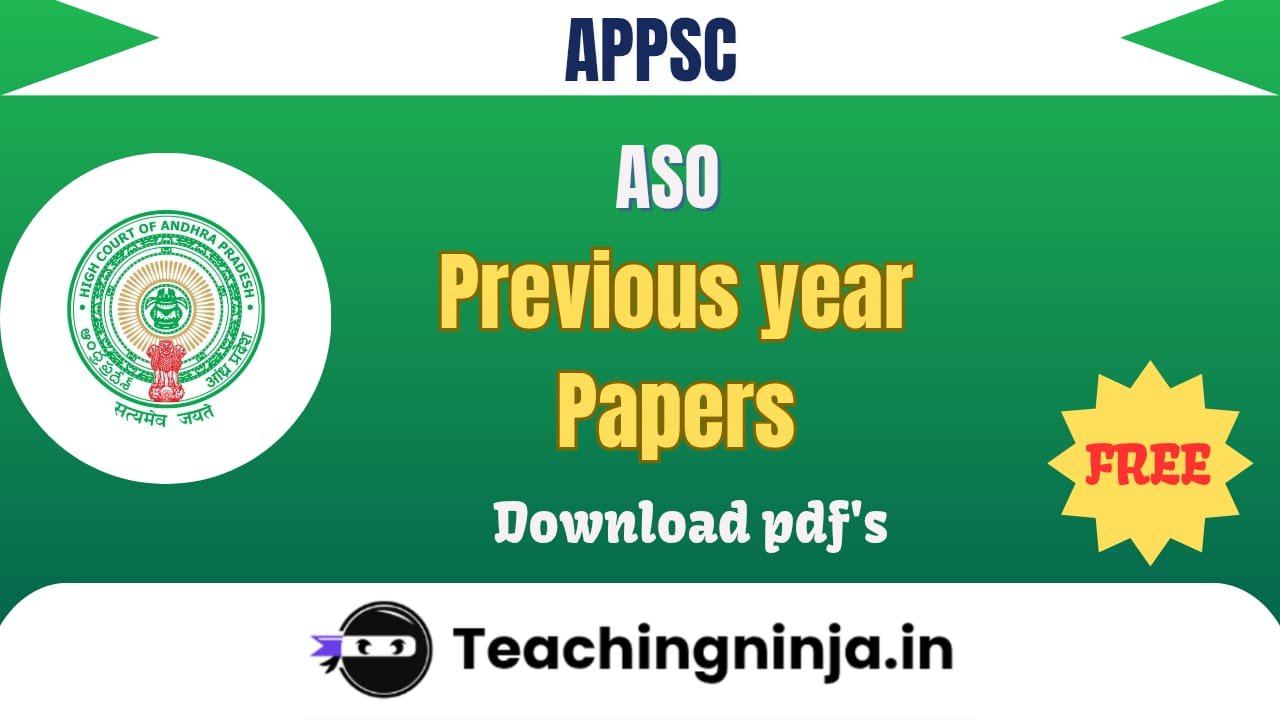 APPSC ASO Previous Year Papers I and II Download
